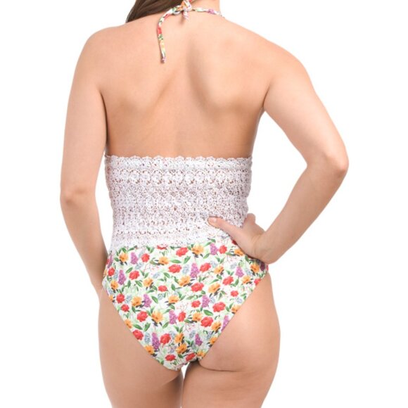 NEW CHARO RUIZ Made In Portugal Rola One-piece Swimsuit white floral 567tn - Picture 2 of 2
